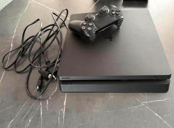 PS4 Slim + Controller – Goede staat, Consoles de jeu & Jeux vidéo, Consoles de jeu | Sony PlayStation 4, Comme neuf, Slim, 1 TB