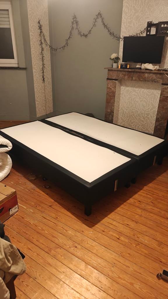 Gratis boxspring 160x200, Huis en Inrichting, Slaapkamer | Boxsprings, Ophalen, Gebruikt, Zwart, Tweepersoons