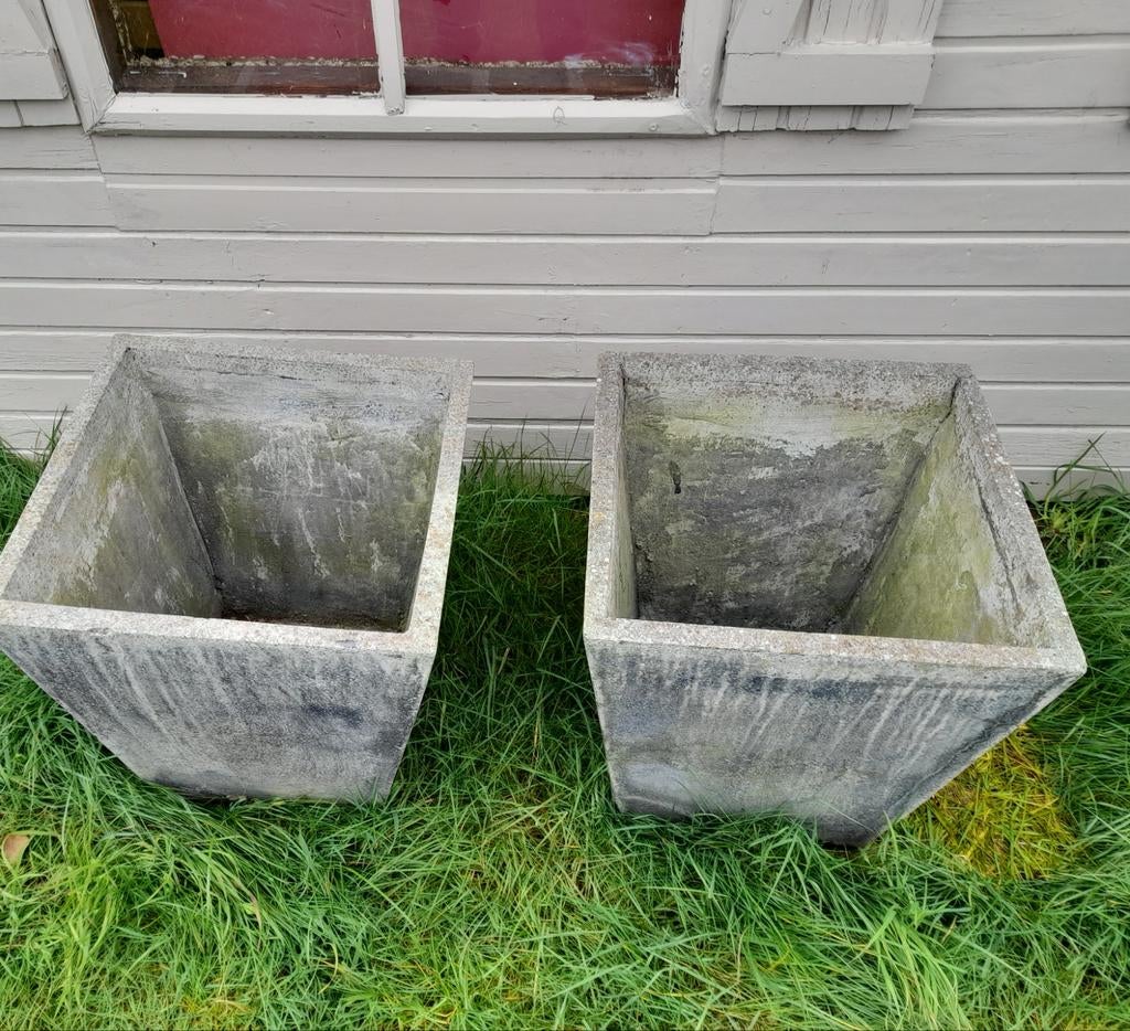 Twee bloembakken 45x45x50cm, Ophalen, Gebruikt, Minder dan 60 cm, Vierkant