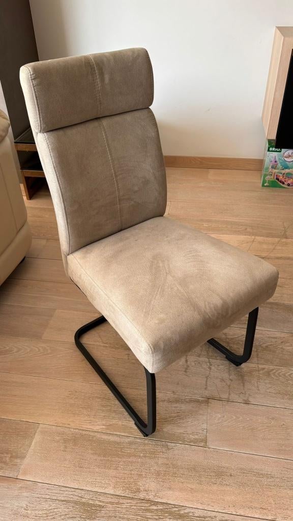 Ensemble de 4 chaises luges modernes — Beige/Taupe, Maison & Meubles, Chaises, Autres couleurs, Enlèvement, Utilisé, Quatre