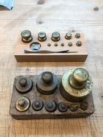 2 blokjes met koperen gewichtjes, Antiek en Kunst, Ophalen, Koper