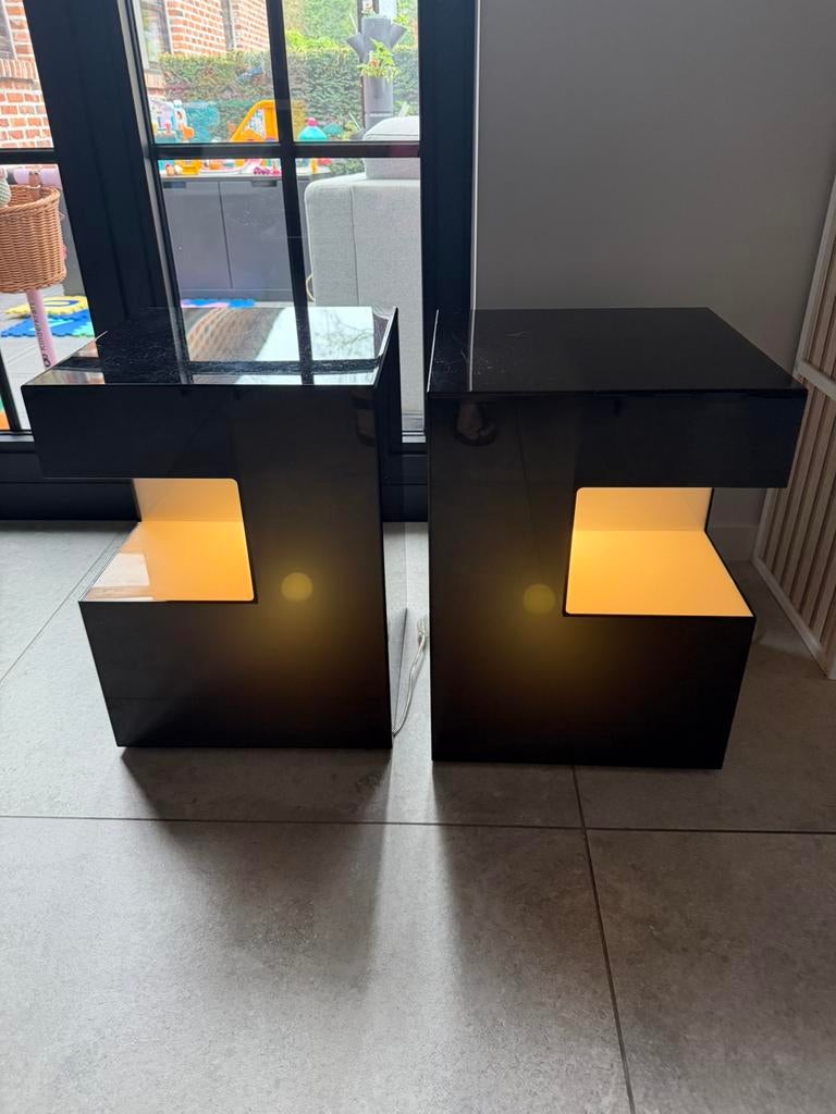 2 nachtkastjes met lamp, Huis en Inrichting, Ophalen, Gebruikt