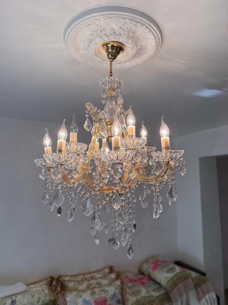 Lustre à 12 lumières, Maison & Meubles, Lampes | Lustres, Enlèvement, Comme neuf, Verre