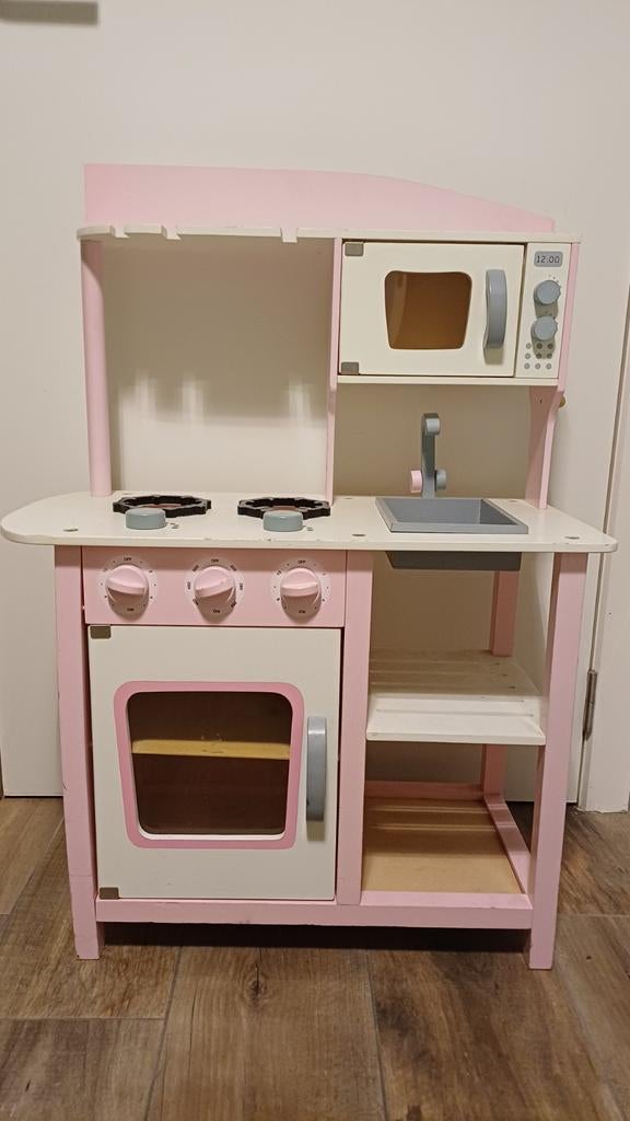 Speelgoedkeuken + bak toebehoren, Ophalen, Zo goed als nieuw, Hout, Speelkeuken