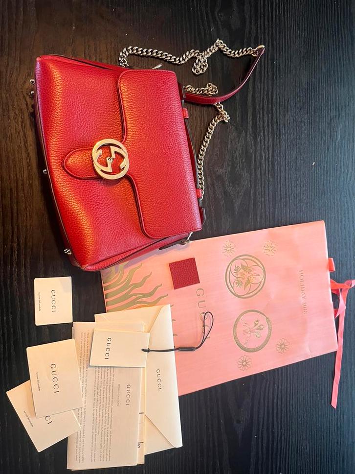 Gucci tas rood, Handtassen en Accessoires, Tassen | Damestassen, Zo goed als nieuw, Rood, Ophalen