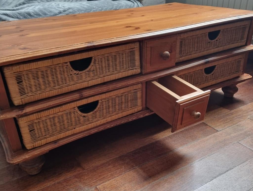 Table basse de salon en pin naturel, Moins de 50 cm, Enlèvement, Utilisé, 50 à 100 cm