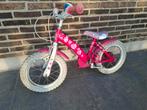 Kinderfiets roze 14 inch met poppen zitje voor/achterrem, Enlèvement