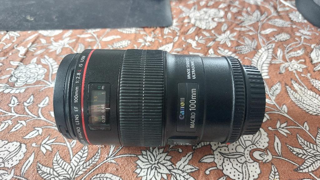 objectif Canon EF 100mm f/2.8L Macro IS USM, Ophalen, Zo goed als nieuw, Macrolens