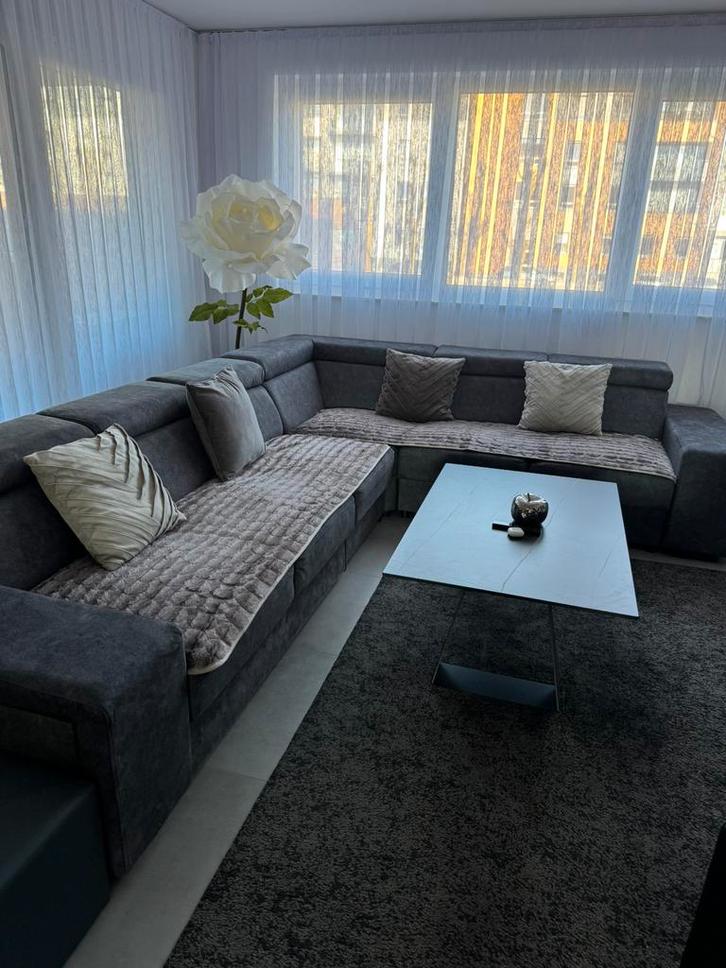 Canapé-lit d'angle gris convertible - très bon état, Maison & Meubles, Canapés | Coins salons complets, Comme neuf, Bois, Tissus