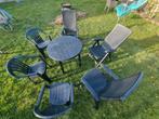 Tuinstoelen en tuintafel, Ophalen, Zo goed als nieuw, Plastic, Stapelbaar