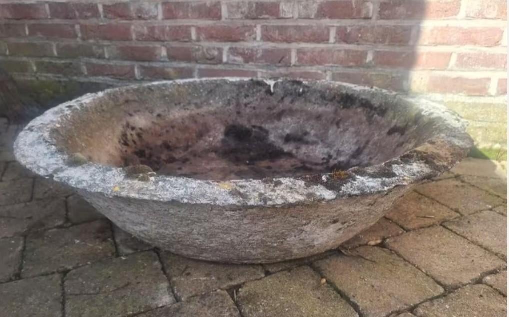 Grote betonnen bloembak / plantenbak / bloemenschaal, Tuin en Terras, Ophalen, Gebruikt, Minder dan 30 cm, Rond