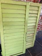 2 oude luiken in zachtgroen geverfd, Antiek en Kunst, Ophalen