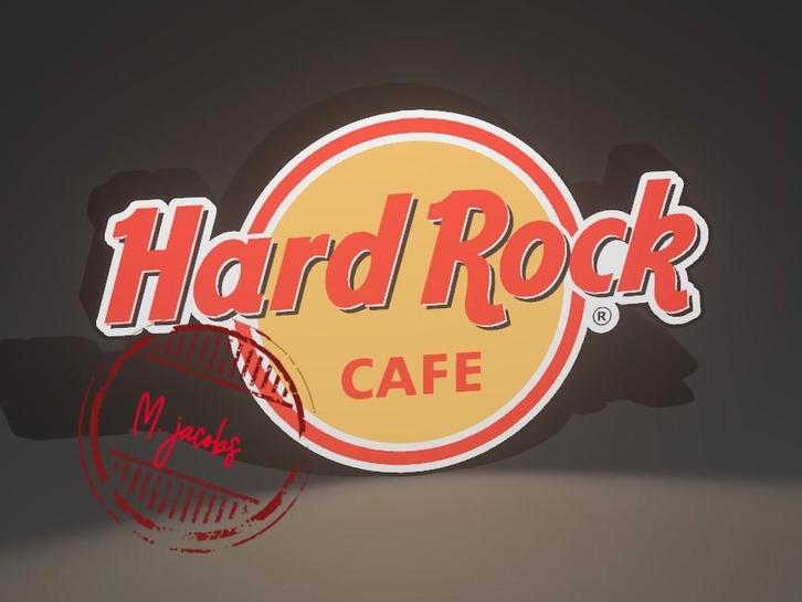 Boîte publicitaire Hard Rock Cafe avec éclairage LED., Collections, Marques & Objets publicitaires, Neuf, Table lumineuse ou lampe (néon)