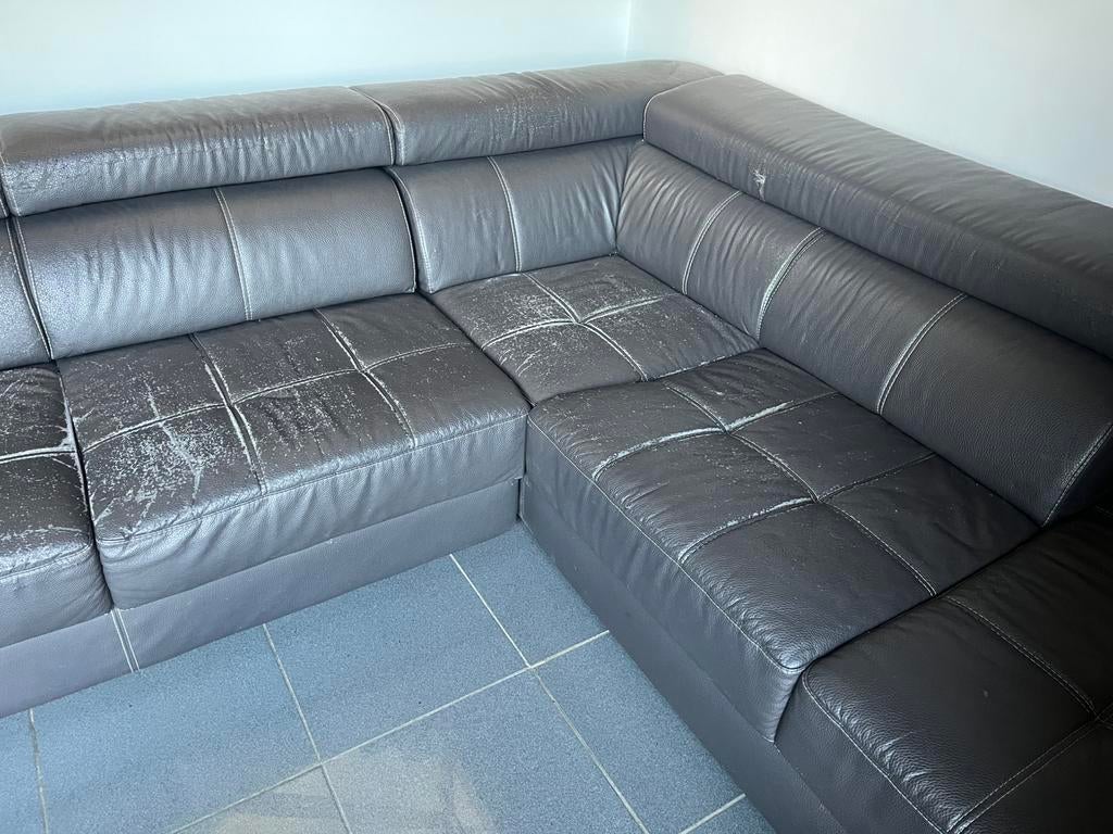 Canapé d'angle XL – Ultra confortable - Structure impeccable, Enlèvement, Utilisé, Cuir