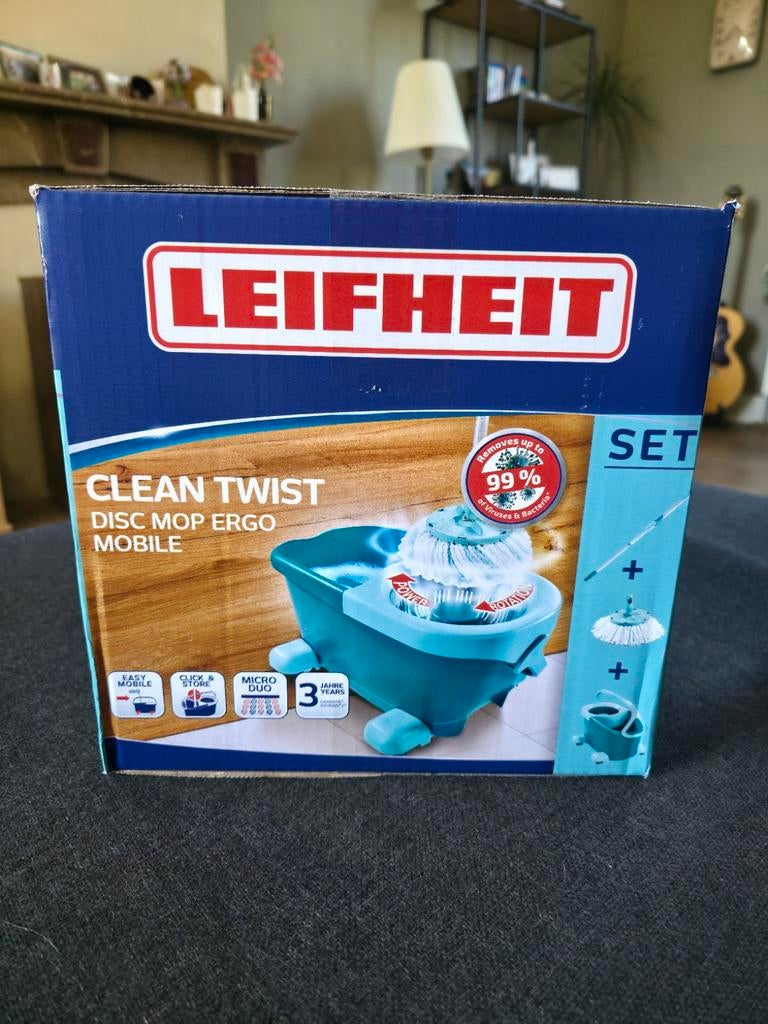 Leifheit Clean twist disc mop ergo mobile, Maison & Meubles, Produits de nettoyage, Enlèvement, Mop ou Serpillière