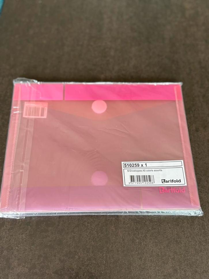 6 pochettes enveloppes A5 tarifold, Divers, Fournitures scolaires, Neuf, Enlèvement ou Envoi