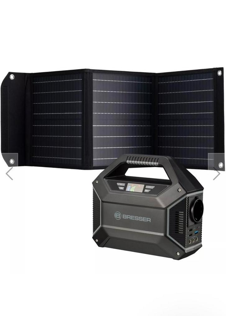 Bresser Portable Power Supply 100 Watt  + Mobiel Zonnepaneel, Caravans en Kamperen, Kampeeraccessoires, Zo goed als nieuw, Ophalen of Verzenden