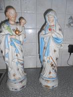 2 Antieke religeuze beelden in porselein, Antiek en Kunst, Ophalen of Verzenden