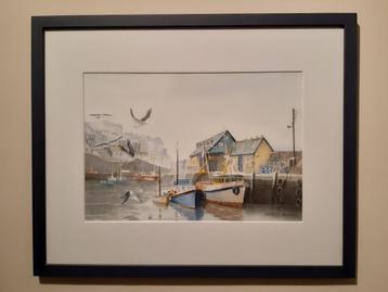 Originele waterverf schilderij van Allan Garth ingelijst beschikbaar voor biedingen