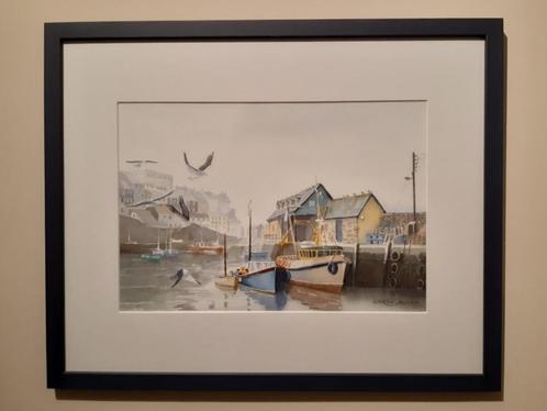Originele waterverf schilderij van Allan Garth ingelijst, Antiek en Kunst, Kunst | Schilderijen | Klassiek, Ophalen of Verzenden