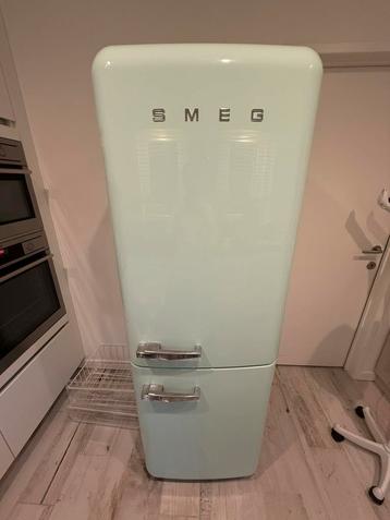 Mooie mint groene smeg ijskast, Elektronische apparatuur, Ophalen, Gebruikt, 200 liter of meer, 60 cm of meer