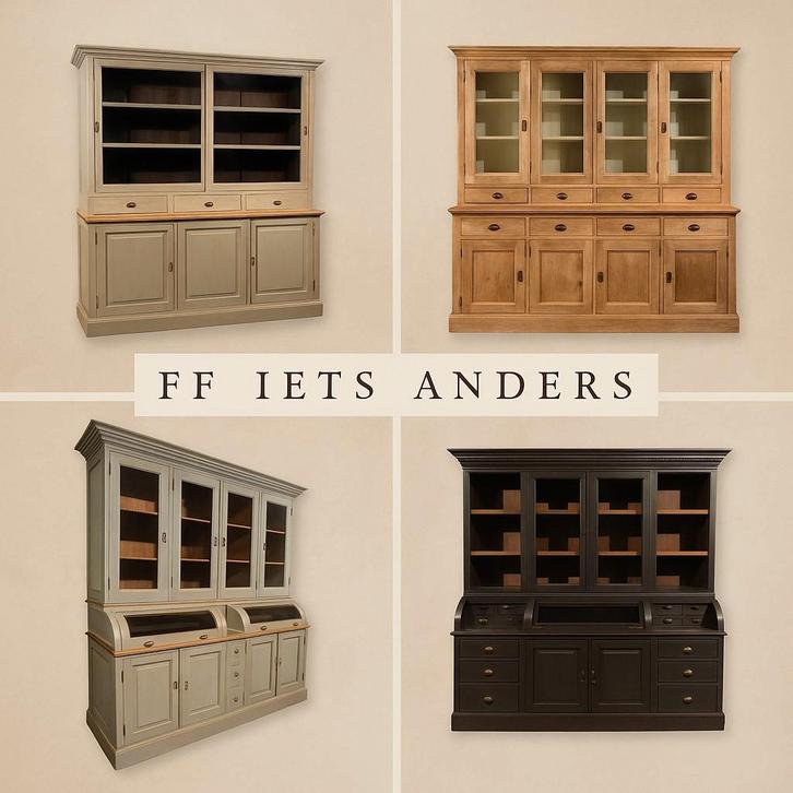 Teakhout Buffetkast • Apothekerskast • Landelijke Buffetkast, Huis en Inrichting, Kasten | Buffetkasten, Zo goed als nieuw, Teakhout