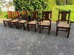 4 of 6 houten stoelen biezen matten goede/zware kwaliteit, Ophalen of Verzenden, Gebruikt, Hout