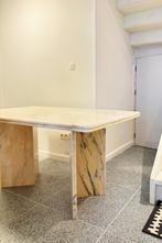 Vintage tafel / bureau  in Italiaans marmer, Huis en Inrichting, Ophalen, Overige materialen, Gebruikt, 100 tot 150 cm