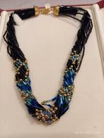 Bijou Brigitte halsketting blauw zwart goudkleurig, Enlèvement ou Envoi, Bleu