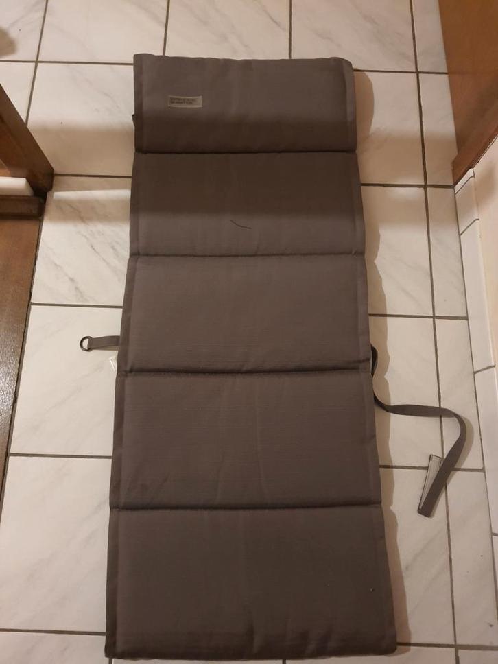 4 Tuinstoelkussen taupe hoge rug 120x50 (perfecte staat), Jardin & Terrasse, Accessoires mobilier de jardin, Comme neuf, Enlèvement