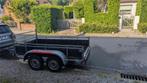 dubbelassige aanhangwagen in zeer goede staat met opbergbox, Ophalen, Gebruikt