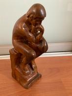 Rodin's "De denker" olijfhouten sculptuur, Antiek en Kunst, Kunst | Beelden en Houtsnijwerken, Ophalen of Verzenden