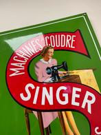 SINGER emaille reclamebord, Ophalen of Verzenden