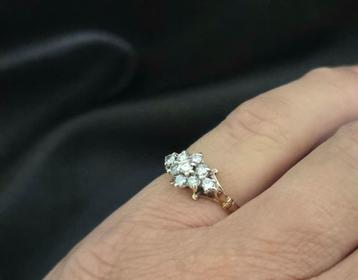 Gouden Vintage aanschuif ring diamanten Ca: 0.36 ct.2025/572 beschikbaar voor biedingen