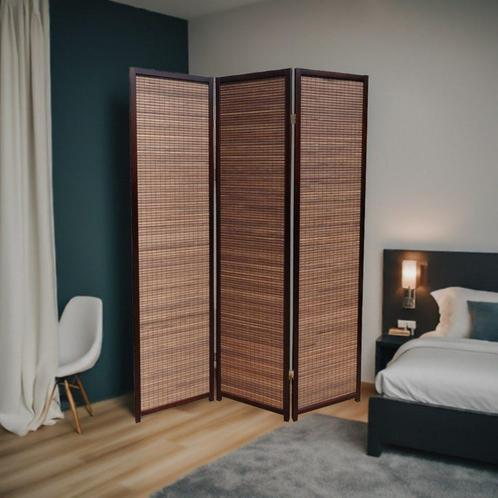 Kamerscherm Paravent Hout Bruin 3-4 of 5 panelen, Huis en Inrichting, Woonaccessoires | Kamerschermen, Nieuw, Verzenden