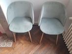 set van 2 hemelsblauwe stoffen stoelen, Huis en Inrichting, Stoelen, Gebruikt, Twee, Blauw, Classique