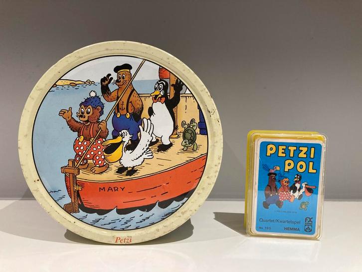 PETZI POL kwartet en blikkendoos, Verzamelen, Speelkaarten, Jokers en Kwartetten, Gebruikt, Ophalen of Verzenden