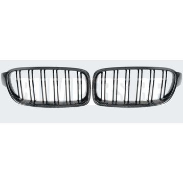 Grill Niergrill Carbon Look Dubbele Brug BMW 3 Serie F30 F31 beschikbaar voor biedingen