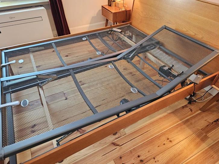 Auping verstelbare spiraalbodem 2x (80x200), Maison & Meubles, Chambre à coucher | Matelas & Sommiers, Utilisé, Sommier, 80 cm