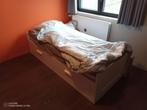 bedbank met 2 lades (Ikea Brimnes), 80 cm, Gebruikt, Eenpersoons, Wit