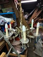 Mooie luster metaal en glas 6 armen, Ophalen