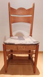 6 eetkamerstoelen in hout - stevige rugleuning & kussens, Huis en Inrichting, Stoelen, Ophalen, Gebruikt, Overige kleuren, Standaard landelijk retro