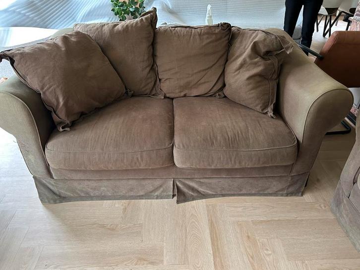 Comfortabele gezinszetel met poef - gebruikte staat, Huis en Inrichting, Zetels | Zetels, Gebruikt, Hoekbank, Vierpersoons of meer