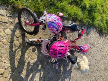 3 meisjesfietsen van beginner tot 7 jaar met 2 helmen, Fietsen en Brommers, Ophalen, Gebruikt, Mickeybike, Handrem