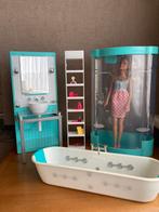 Barbie met badkamer, Poppenhuis, Zo goed als nieuw, Ophalen