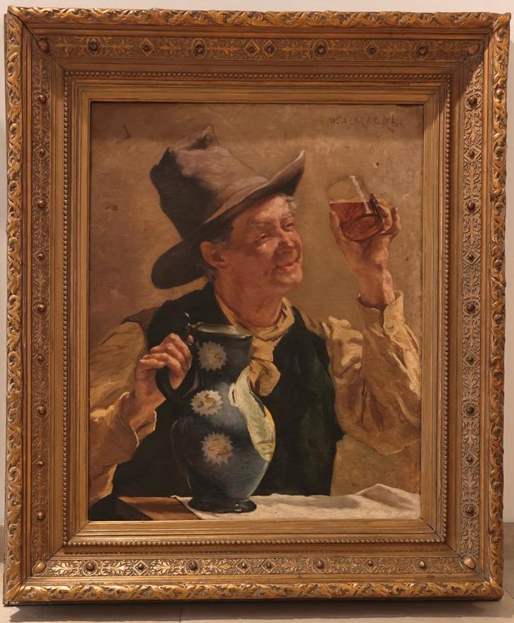 W. Albracht (1861–1922= - Schilderij op doek, Antiek en Kunst, Kunst | Schilderijen | Klassiek, Ophalen