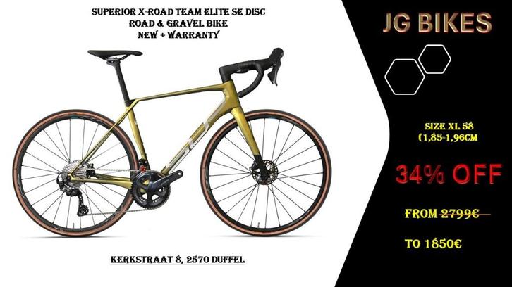 *PROMO ALERT* superior x-road disc carbon (NIEUW 0km), Fietsen en Brommers, Fietsen | Racefietsen, Nieuw, Heren, Meer dan 20 versnellingen