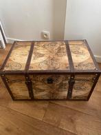 Opberg kist met wereldkaart decoratie, Huis en Inrichting, Woonaccessoires | Kisten, Ophalen, Minder dan 50 cm, Gebruikt, 50 tot 100 cm