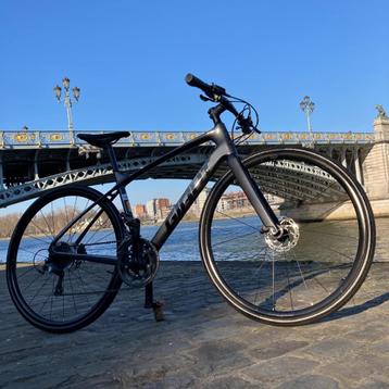 Giant FastRoad Adv 2 (S) – Vélo Fitness Carbone, Ultra Léger, 10 à 15 vitesses, Enlèvement ou Envoi, 53 à 57 cm, Carbone