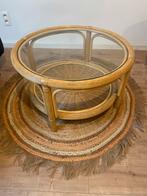 Rotan salontafel, Huis en Inrichting, Ophalen, Zo goed als nieuw, Glas